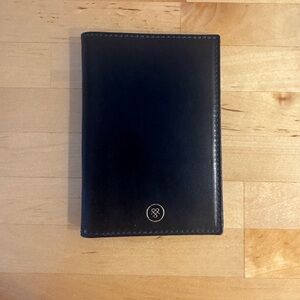 Maxwell-Scott Elegant Black Leather passport Holder